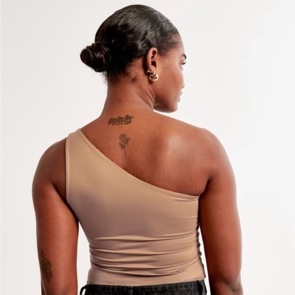 NWOT Abercrombie & Fitch | One Shoulder Body Suit Black Soft Collection Large - Picture 4 of 12